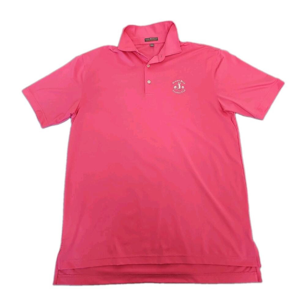 Peter Millar Shirt Mens L Pink Summer Comfort Polo Golf Midland Hills Country